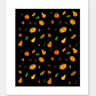 Cute orange autumn/Fall pattern Posters and Art